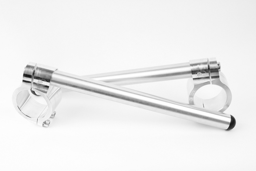 Motorcycle clip-on handlebars Ø 50,8 mm, silver, type Sport