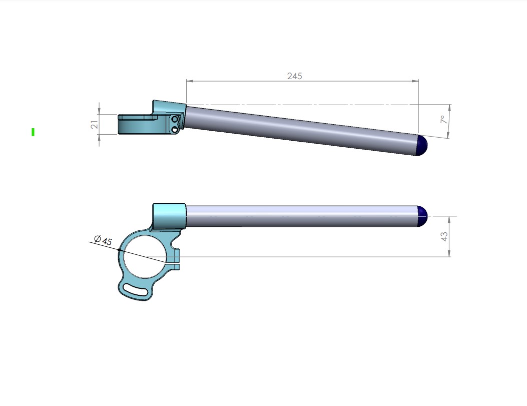 Raised clip-ons Ø 45 mm for ZX-4RR (2023-) | PP Tuning