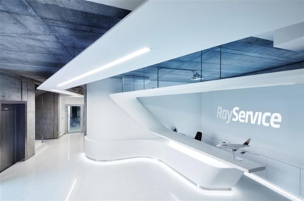 recepce, kuchyňka CORIAN, RAY SERVICE, Praha