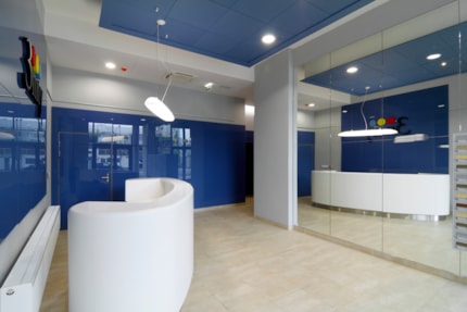 recepce, obklady CORIAN, 3NITY OFFICE, Bratislava