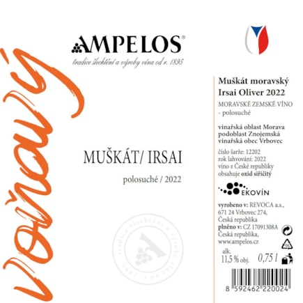 Muškát moravský / Irsai Oliver 2022