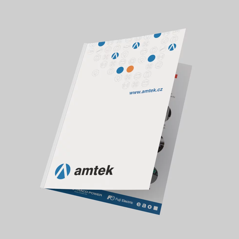 Drukowana broszura korporacyjna z puzzlami AMTEK