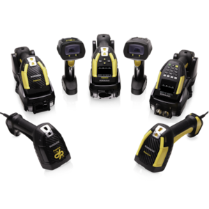 Průmyslové ruční čtečky čárových a 2D kódů Datalogic PowerScan 9600.