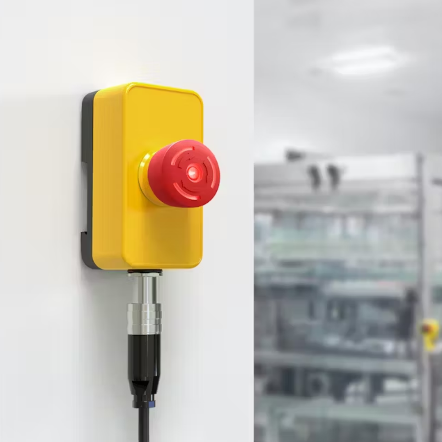 E-stop a stop tlačítka