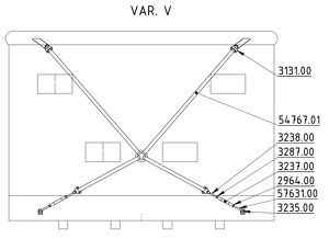 Straining beam for the wall V-cross - K28T/Y, K32T/Y/TT, K40T/Y/TTA, K50T/Y/TT/TTA