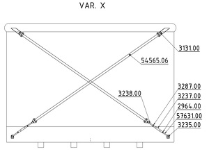 Straining beam for the wall X-cross - K13 (JAP), K17 (JAP)