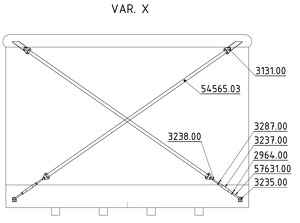 Straining beam for the wall X-cross - K50TT8,K55TTA/X,K60TT/X,K65TTA,K70TT/TTA,K80,K85,K90,K100,K110