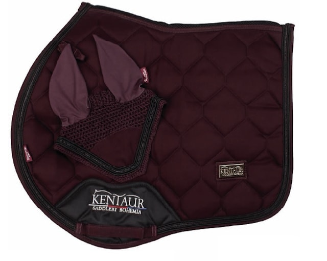 Podsedlová dečka JQ hřbet MASH + náušníky full vínová