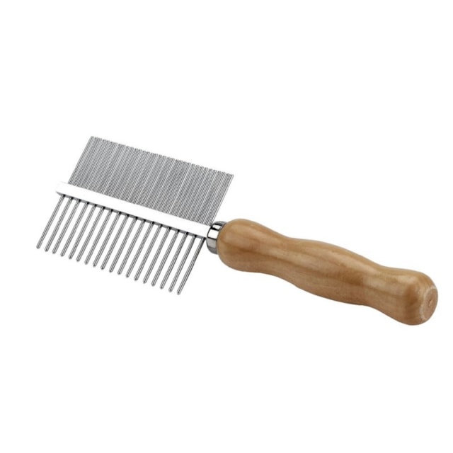 Hřeben pro psy dřevěný, oboustranný kombi