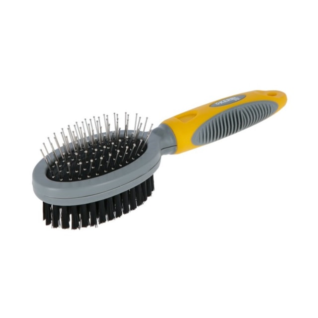 Kartáč pro králíky, oboustranný, žlutý