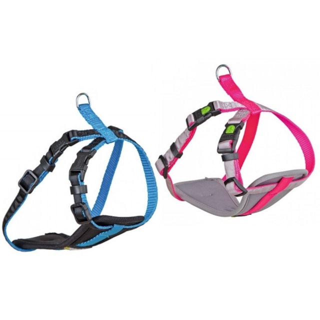 Postroj pro malé psy a štěňata, vel. XS, neonově modrý