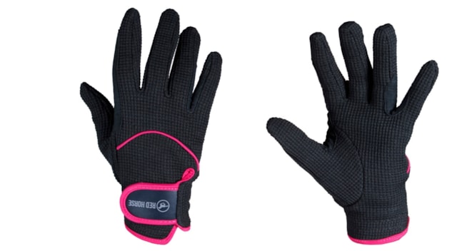 Rukavice jezdecké  MIRO modrá/růžová L