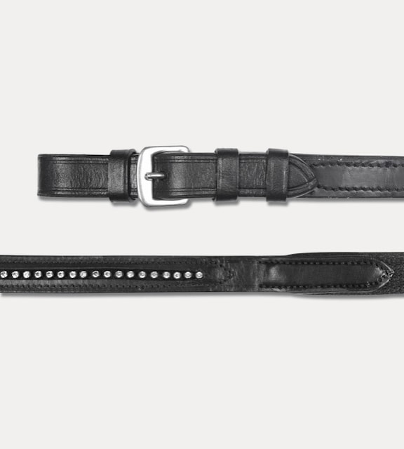 Otěže s kamínky full černé