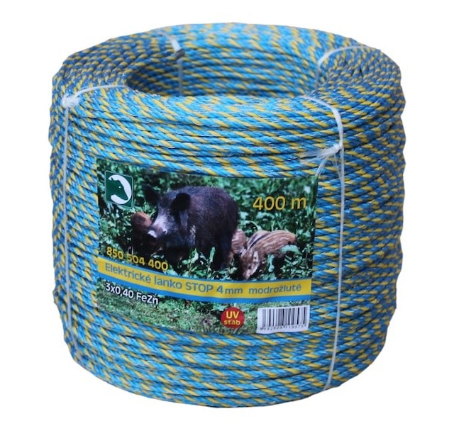 Lano vodivé CZ,6mm bílo-modré 400m