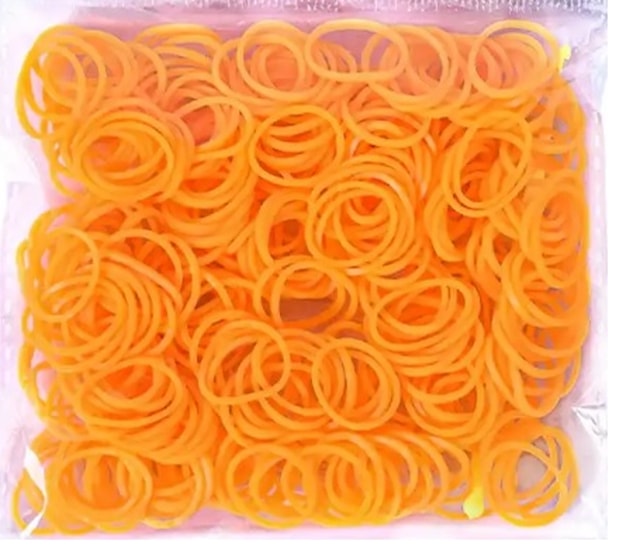 Vplétací gumičky do hřívy 500 ks,úzké oranžové