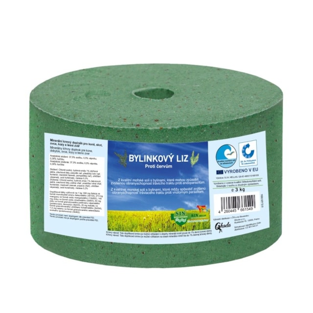 Bylinkový liz proti červům - pro koně, skot, ovce, kozy a lesní zvěř /3 Kg/