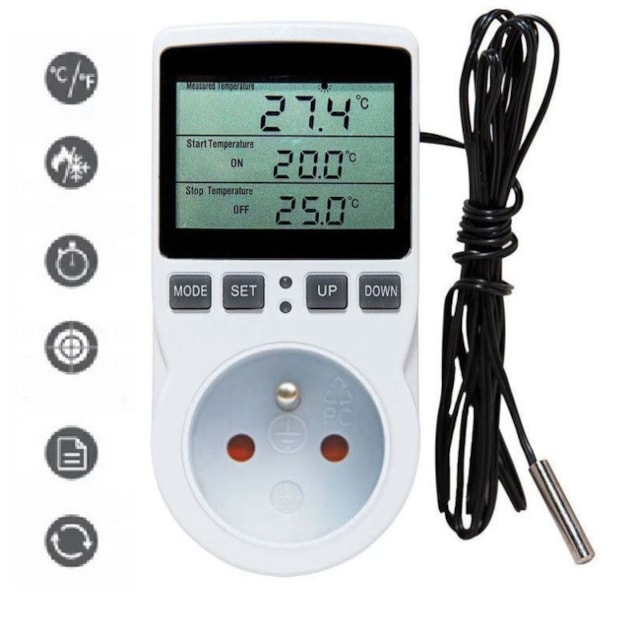 Termostat (zásuvkový) -  KT3100 /s čidlem a časovým spínačem/