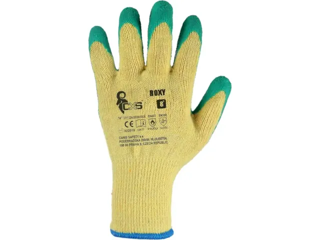 Povrstvené rukavice ROXY, žluto-zelené, vel. 11