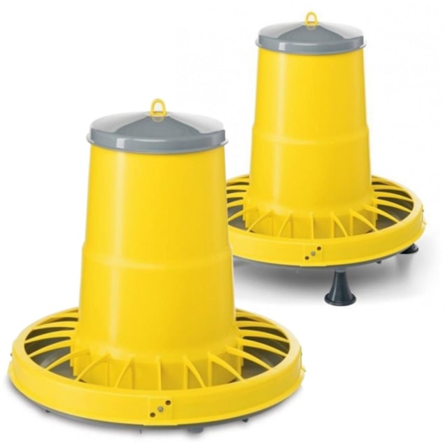 COMPACTA - krmící, nastavitelný, závěsný automat pro drůbež s nožičkami a mřížkou (plast, 22 L)