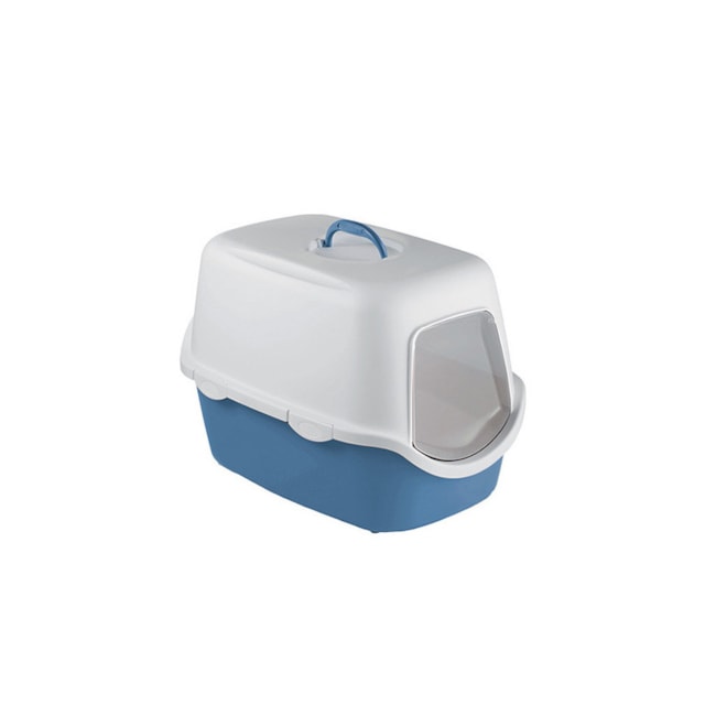 Toaleta pro kočky Cathy - kočičí WC s klapkou (Nordická modrá)
