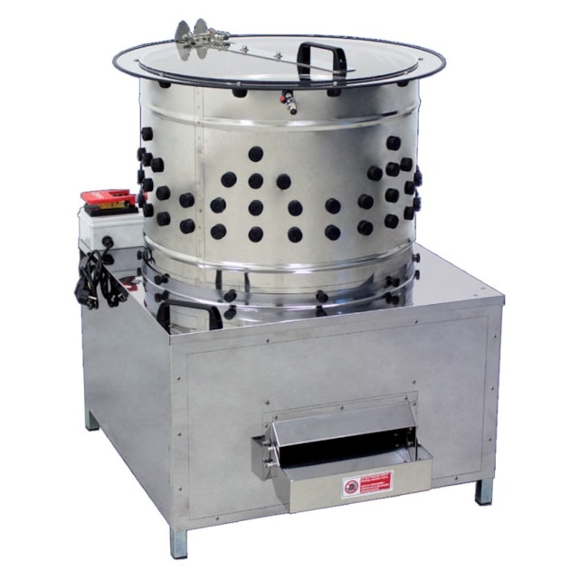 Elektrická škubačka drůbeže Cylindra, nerezová, bubnová