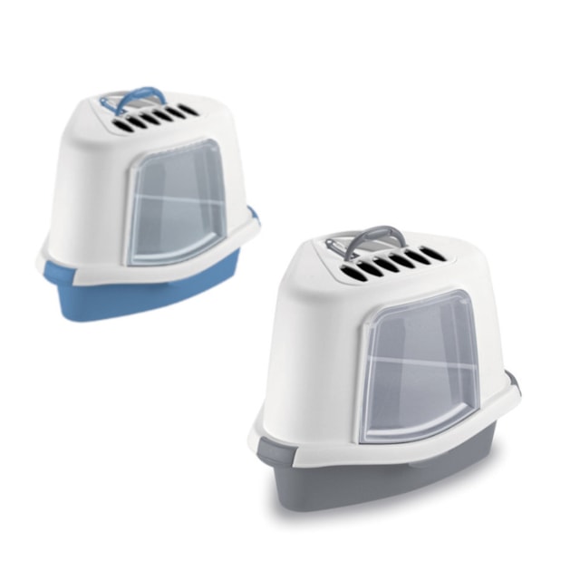 Toaleta pro kočky (rohová, nekrytá) - Sprint Corner plus /kamenně šedá/