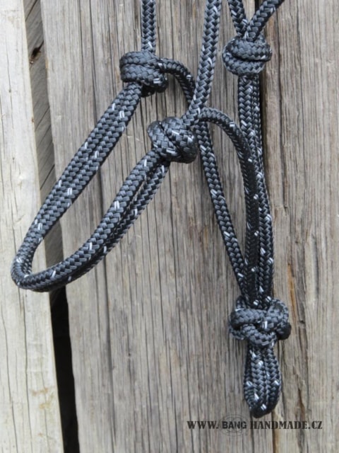 Ohlávka provazová /černá-reflexní/