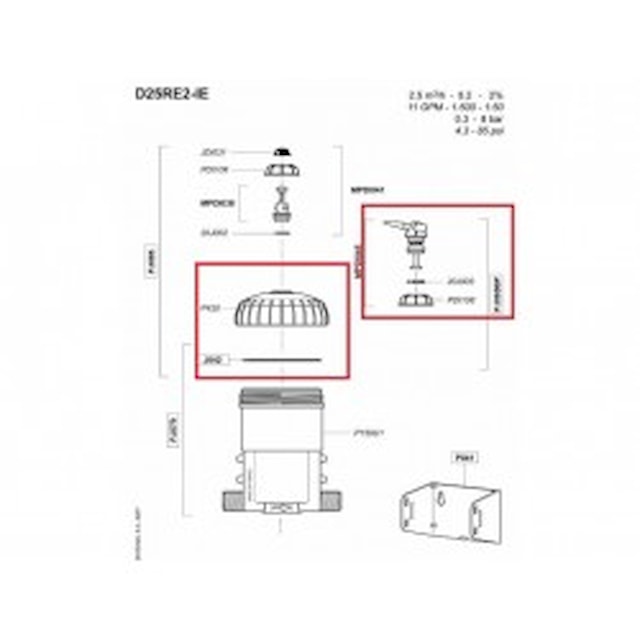 Tesnění VF pro spodní píst k medikátoru Dosatron