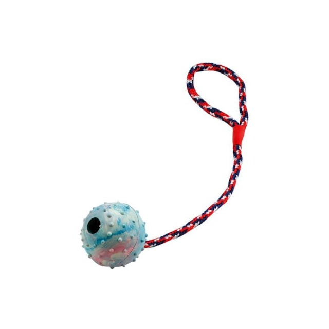 Hračka pro psy gumová - přetahovadlo s míčkem 6 cm