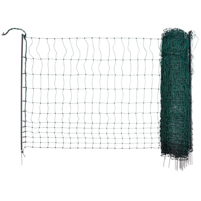 Síť vodivá pro drůbež 122 cm, 50 m, zelená, 1 hrot