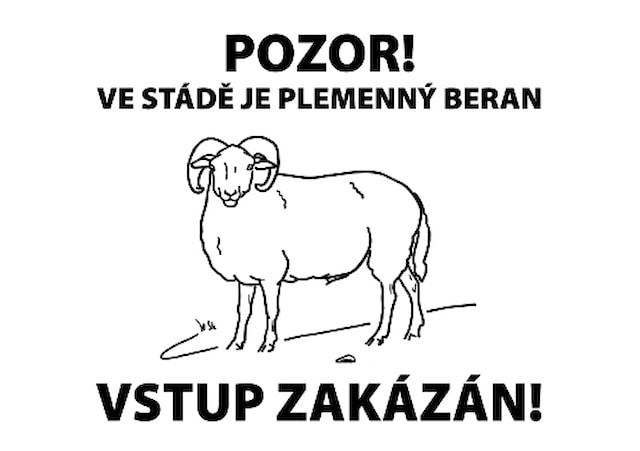 Tabulka výstražná "PLEMENNÝ BERAN"