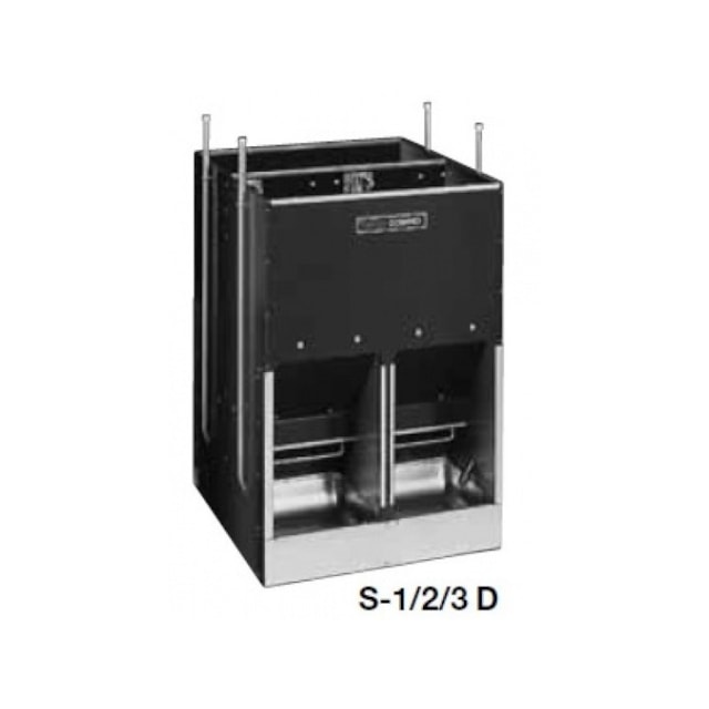 Automatické krmítko, samokrmítko pro prasata se zvlhčováním SLOP FEEDER S, 240 l / 168 kg pro 60 prasat / Počet koryt 2x2