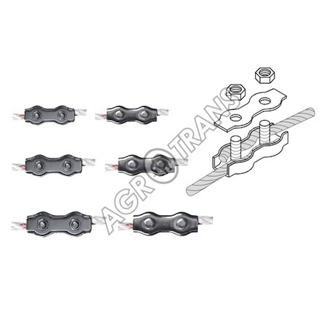 Spojka (pozinkovaná, dvojitá) na lanka a lana - 2 mm