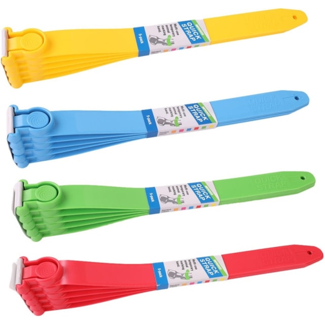 Rychloupínací páska pro značení skotu Quick Strap, 34 cm, sada 5 ks, červená