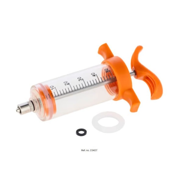 Aplikátor injekční, nylonový, LL, oranžový, 50 ml