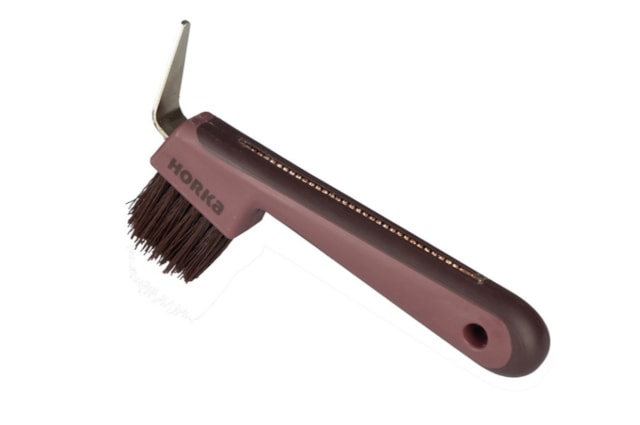 Háček na kopyta s kartáčkem Horka Diamond vínový