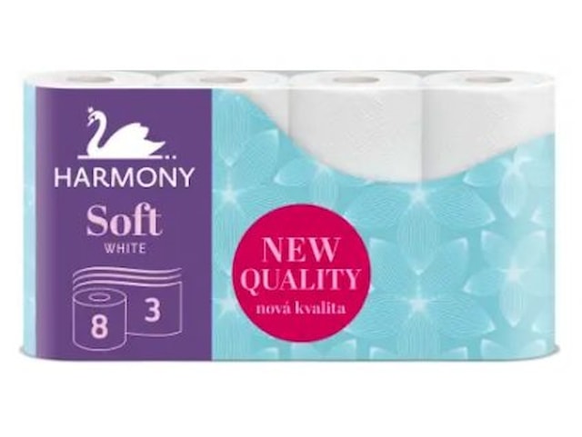 Toaletní papír HARMONY EXCLUSIVE, 3-vrstvý, 8ks