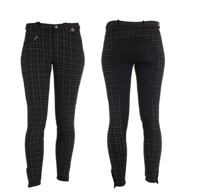 Rajtky dětské Diana kožený sed černé káro