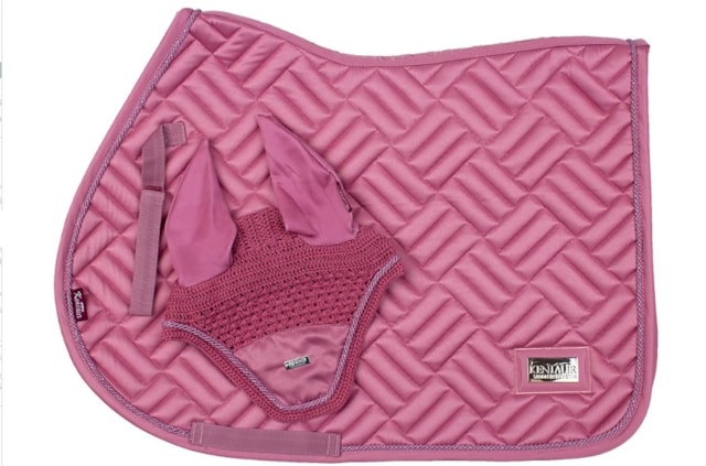 Podsedlová dečka Kentaur SATIN s kroucenou šňůrkou + náušníky růžová full