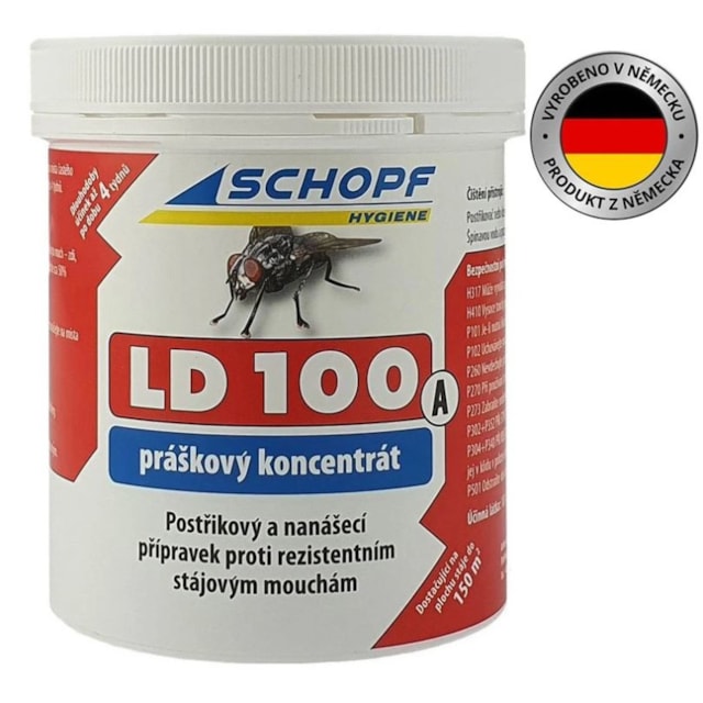 LD 100 A 250g proti rezistentním mouchám ve stáji, insekticid na mouchy