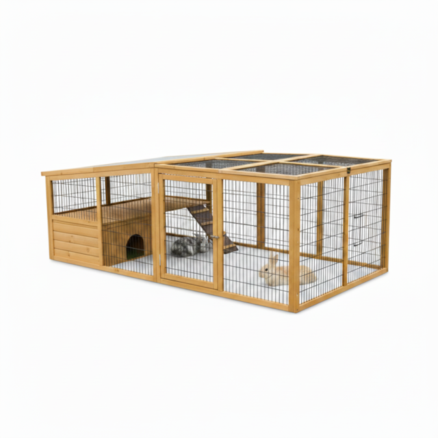 Výběh (odklopný) pro králíky s domečkem - KERBL /220 x 115 x 75 cm/