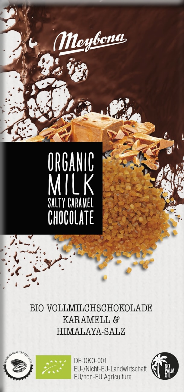 ME BIO mléčná čokoláda s kousky karamelu a himalájskou solí 100g