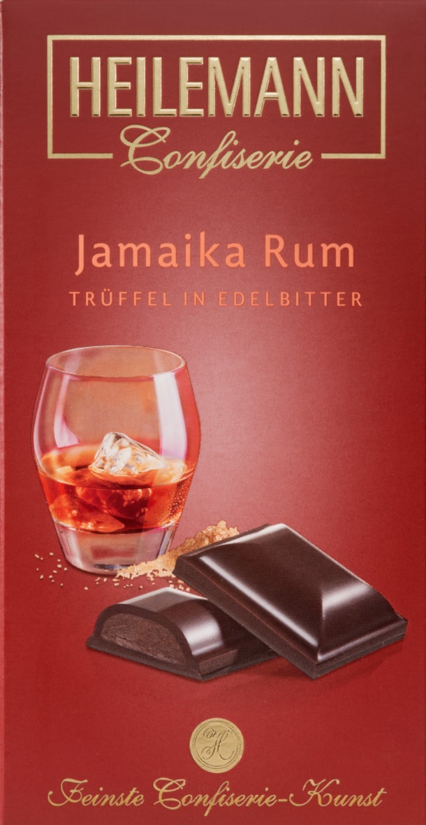 HE Hořká čokoláda s krémovou náplní s jamajským rumem 100g
