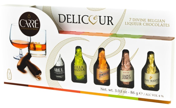 Delicoeur čokoládové lahvičky s alkoholem 86g