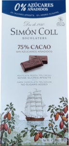 SC Hořká 75 % čokoláda bez přidaného cukru 85 g