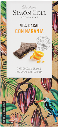 SC hořká 70 % čokoláda s pomerančem 85g