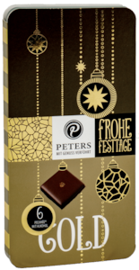 PE Pecaré - pralinky z hořké čokolády s náplní zdobené zlatým prachem  63g / plech