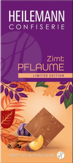 HE Mléčná čokoláda se švestkou a skořicí.