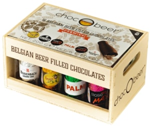 ChocOBeer čokoládové lahvičky s belgickým pivem 200g / dřevo