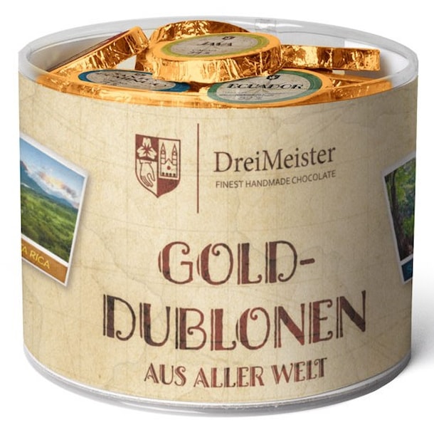 DM MIX dublonů z mléčné a hořké čokolády - dóza 384g